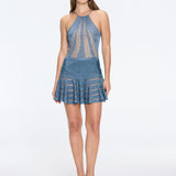 Eze Blue Mini Knit Skirt