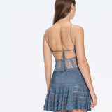 Eze Blue Mini Knit Skirt