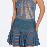 Eze Blue Mini Knit Skirt