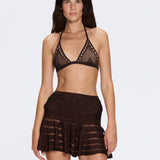 Eze Brown Mini Knit Skirt