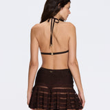 Eze Brown Mini Knit Skirt