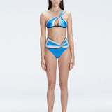 Eva Blue Optical Bikini Top