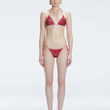 Hermione Red Optical Bikini Top