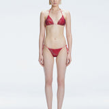 Hermione Red Optical Bikini Bottom
