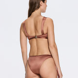 Irma Brown Satin Bikini Top