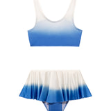 Peachy Blue/White Kids Bikini Bottom