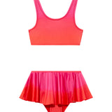 Peachy Red/Pink Kids Bikini Top