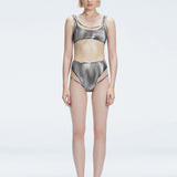 Rosalind Black Optical Bikini Bottom