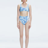 Rosalind Blue Optical Bikini Top