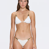 Selena White Satin Bikini Bottom