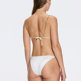Selena White Satin Bikini Bottom