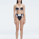 Solara Black Optical Bikini Top