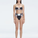 Solara Black Optical Bikini Bottom