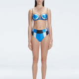 Solara Blue Optical Bikini Bottom
