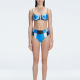 Solara Blue Optical Bikini Top
