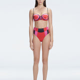Solara Red Optical Bikini Bottom