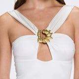 Talia White Satin One Piece