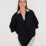 Sibilla Black Linen Shirt